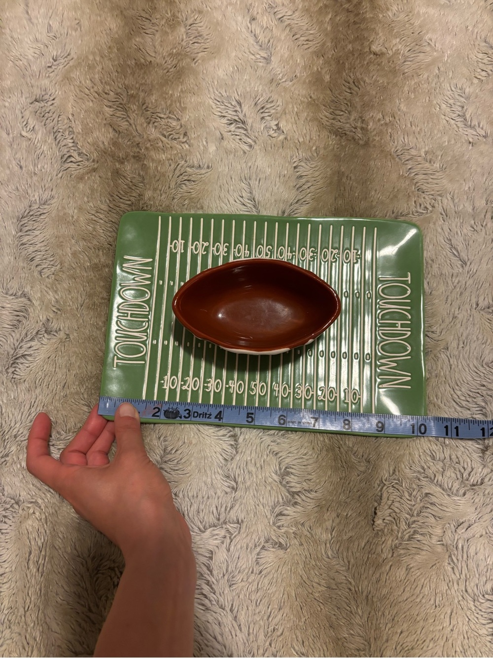 Rae Dunn Football chip and dip tray - Picture 5 of 6